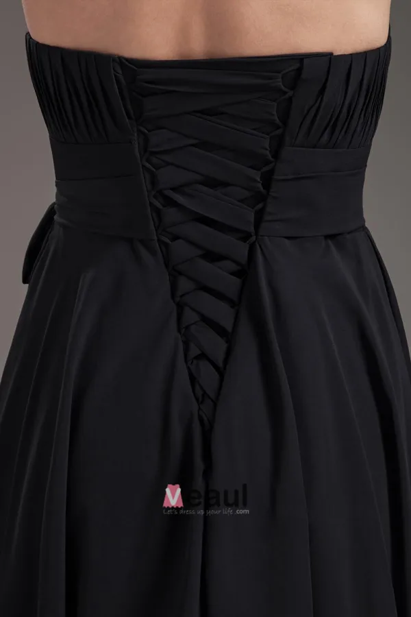 Fashion Strapless Knee Length Chiffon Bridesmaids Dresses