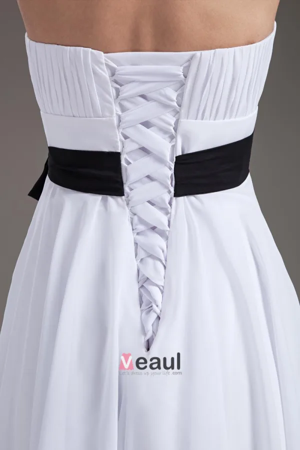 Fashion Strapless Knee Length Chiffon Bridesmaids Dresses