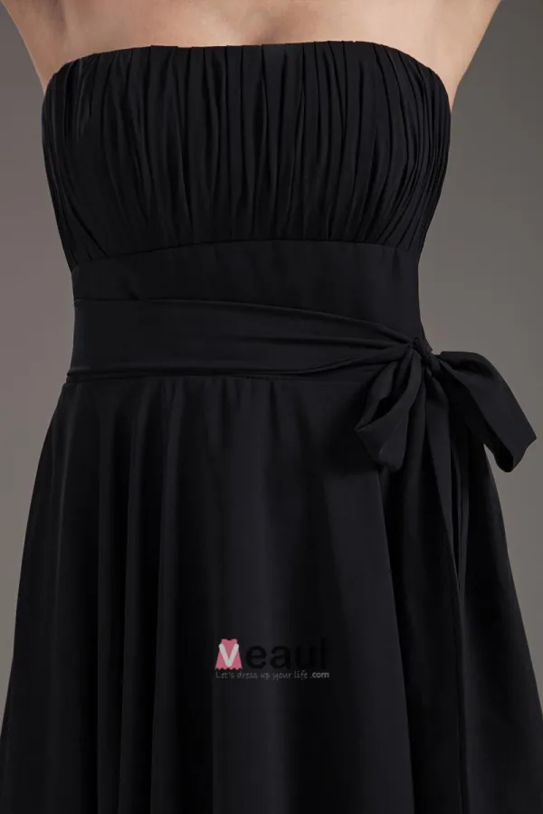 Fashion Strapless Knee Length Chiffon Bridesmaids Dresses