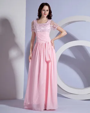 Designer Sash Broderi Gulv Lengde Modre Av Bruden Gjester Kjoler