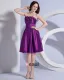 Stylish Ruffles Strapless Knee Length Taffeta Applique Bridesmaid Dresses