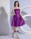 Stylish Ruffles Strapless Knee Length Taffeta Applique Bridesmaid Dresses