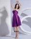 Stylish Ruffles Strapless Knee Length Taffeta Applique Bridesmaid Dresses