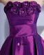 Stylish Ruffles Strapless Knee Length Taffeta Applique Bridesmaid Dresses