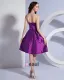 Stylish Ruffles Strapless Knee Length Taffeta Applique Bridesmaid Dresses