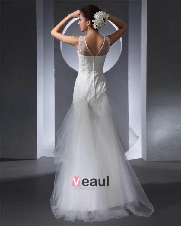 Długosc Placu Uroczym Stylu Koronki Koronki Kobiety Pietro Suknia Ślubna Suknie Ślubne Syrena