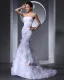 Elegant Tulle Ruffles Strapless Chapel Train Bridal Mermaid Wedding Dress
