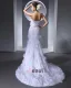 Elegant Tulle Ruffles Strapless Chapel Train Bridal Mermaid Wedding Dress