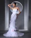 Elegant Tulle Ruffles Strapless Chapel Train Bridal Mermaid Wedding Dress