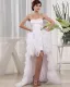 Organza Silk Ruffle Sweetheart Sleeveless Asymmetrical Length Mini Wedding Dress