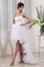 Organza Silk Ruffle Sweetheart Sleeveless Asymmetrical Length Mini Wedding Dress