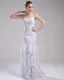 Fashion Chiffon Imitation Silk Ruffle Beading Sweetheart Floor Length Mermaid Wedding Dress