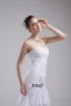 Fashion Chiffon Imitation Silk Ruffle Beading Sweetheart Floor Length Mermaid Wedding Dress