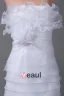 Charming Style Strapless Floor Length Ruffles Organza Women Sheath Wedding Dress