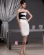 Stylish Strapless Beading Sleeveless Zipper Knee Length Cocktail Dress