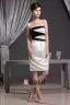 Stylish Strapless Beading Sleeveless Zipper Knee Length Cocktail Dress