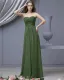 Fashion Empire Strapless Brush Train Satin Chiffon Bridesmaid Wedding Dress