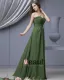 Fashion Empire Strapless Brush Train Satin Chiffon Bridesmaid Wedding Dress