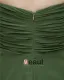 Fashion Empire Strapless Brush Train Satin Chiffon Bridesmaid Wedding Dress