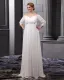 Chiffon Beads V Neck Floor Length Plus Size Bridal Gown Wedding Dress