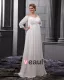 Chiffon Beads V Neck Floor Length Plus Size Bridal Gown Wedding Dress