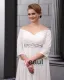Chiffon Beads V Neck Floor Length Plus Size Bridal Gown Wedding Dress