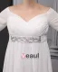 Chiffon Beads V Neck Floor Length Plus Size Bridal Gown Wedding Dress