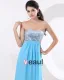 Chiffon Paljetter Plissert Kjaereste Gulv Lengde Ballkjoler