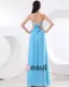 Chiffon Paljetter Plissert Kjaereste Gulv Lengde Ballkjoler