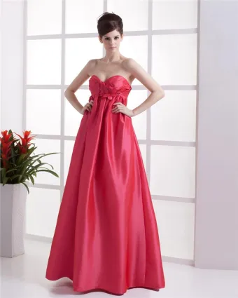 Empire Sweetheart Floor Length Taffeta Bridesmaid Dress