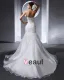 Longueur De Plancher Bretelles Perles Satin Plisse D'organza Femme Robe De Mariée Sirène