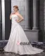 Taffeta Lace Flower Bead Sweetheart Applique Beading Princess Floor Length Wedding Dresses