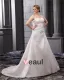 Taffeta Lace Flower Bead Sweetheart Applique Beading Princess Floor Length Wedding Dresses