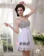 Sleeveless Chiffon Beading Spaghetti Straps Short Cocktail Dress