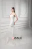 Organza Ruffle Flower One Shoulder Court Train Tiered Mermaid Wedding Dress