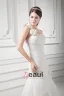 Organza Ruffle Flower One Shoulder Court Train Tiered Mermaid Wedding Dress
