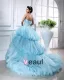 Ball Gown Sweetheart Sleeveless Chapel Train Organza Beading Womens Quinceanera Prom Dresses