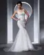 Fines Bretelles Perles Etage Longueur Organza Femme Robe De Mariée Sirène Applique