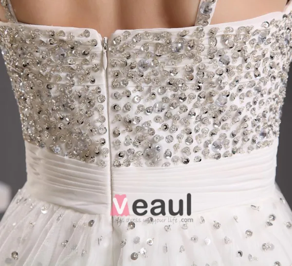 Stylish Chiffon Spaghetti Straps Beading Sleeveless Zipper Knee Length Pleated Cocktail Dress