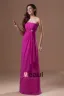 Mousseline De Soie Perles Ruffle Etage Robe De Demoiselle D'honneur De Longueur Sans Bretelles