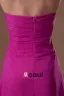 Mousseline De Soie Perles Ruffle Etage Robe De Demoiselle D'honneur De Longueur Sans Bretelles