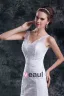 Lace Beading V Neck Floor Length Sweep Train Sheath Wedding Dress