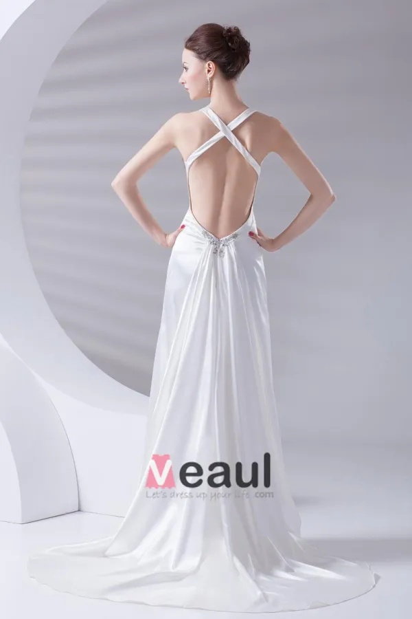 Schultergurte Perlen Ruffle Bodenlange Charmeuse Frau Mantel Brautkleid