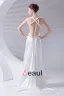 Schultergurte Perlen Ruffle Bodenlange Charmeuse Frau Mantel Brautkleid