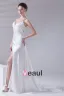 Schultergurte Perlen Ruffle Bodenlange Charmeuse Frau Mantel Brautkleid