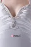 Schultergurte Perlen Ruffle Bodenlange Charmeuse Frau Mantel Brautkleid
