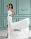 Trägerlosen Ärmellos Reißverschluss Perlen Ruffle Bodenlangen Chiffon Frau Mantel Brautkleid