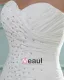 Trägerlosen Ärmellos Reißverschluss Perlen Ruffle Bodenlangen Chiffon Frau Mantel Brautkleid