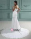 Trägerlosen Ärmellos Reißverschluss Perlen Ruffle Bodenlangen Chiffon Frau Mantel Brautkleid