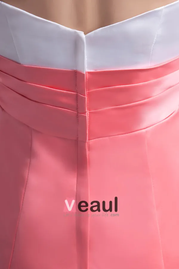 Fleur De Satin Robe Bustier De Demoiselle D'honneur De Longueur De Cheville De Mode